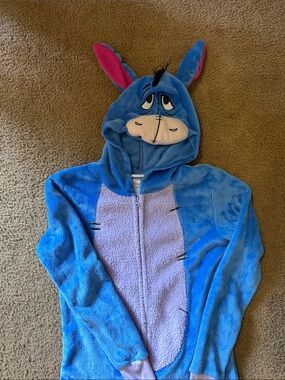 Blue Eeyore Kids Hooded Costume Onesie